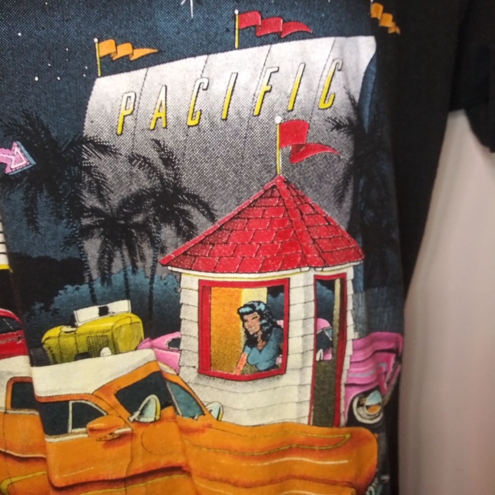 Vintage Speed Limit Seventy Black Single Stitch, Pacific Drive-In Graphic Tee - Picture 4 of 12